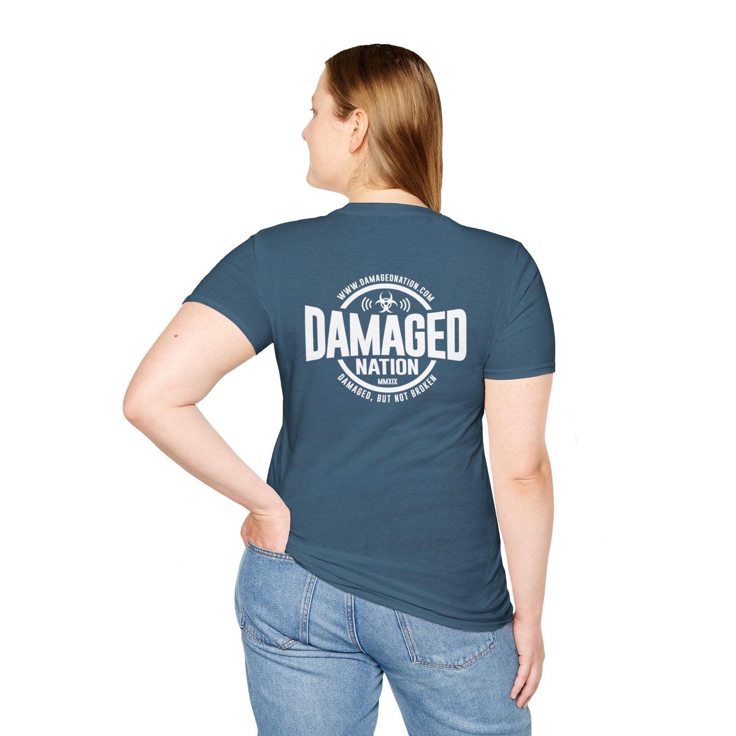 Damaged Nation Unisex Softstyle T-Shirt - Dark Color Options