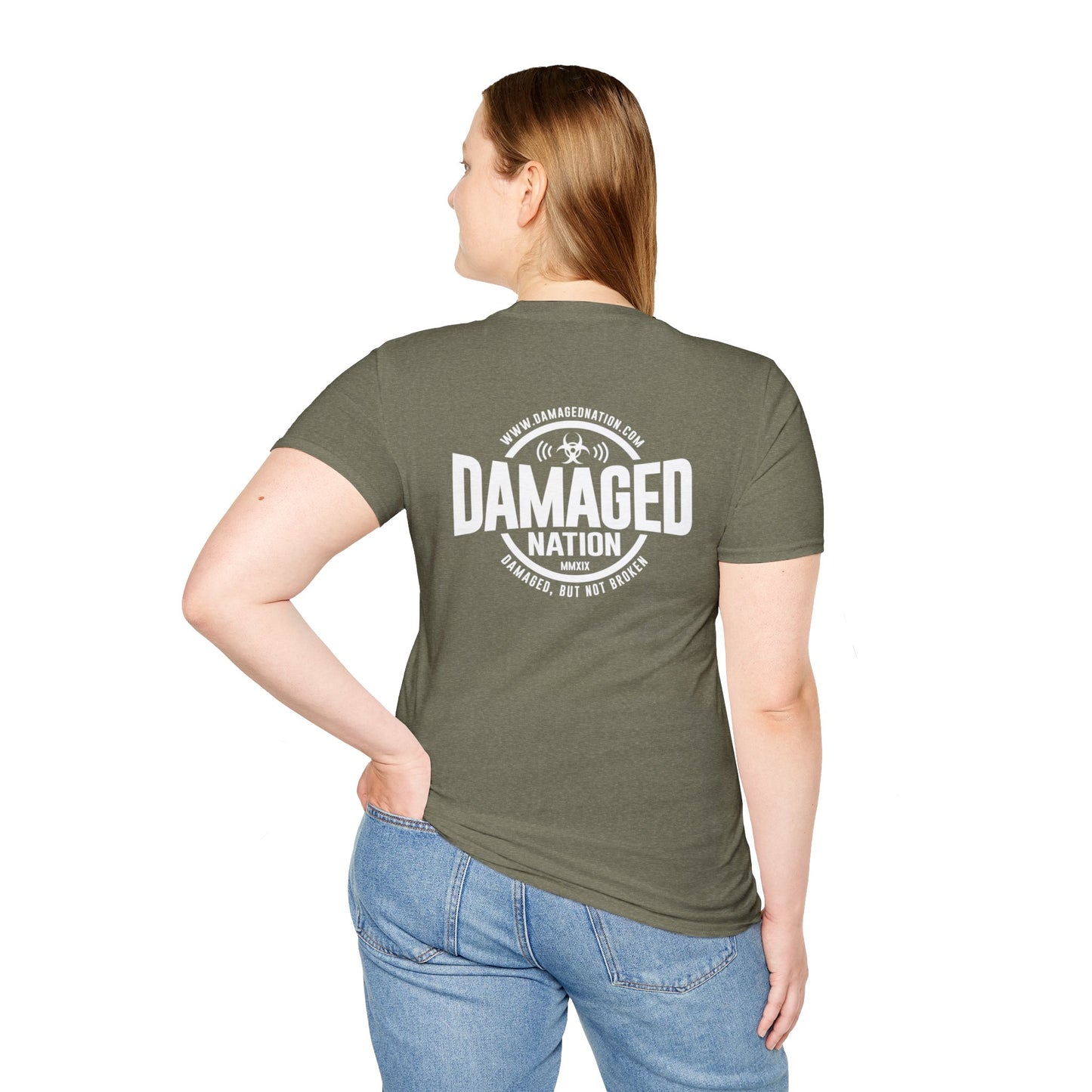 Damaged Nation Unisex Softstyle T-Shirt - Dark Color Options