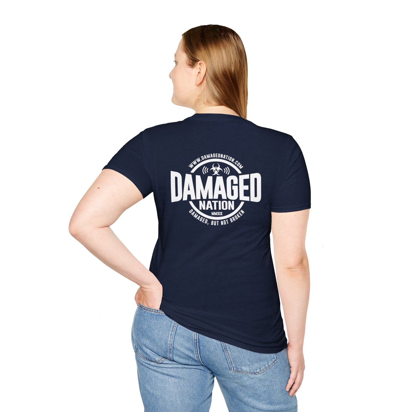 Damaged Nation Unisex Softstyle T-Shirt - Dark Color Options