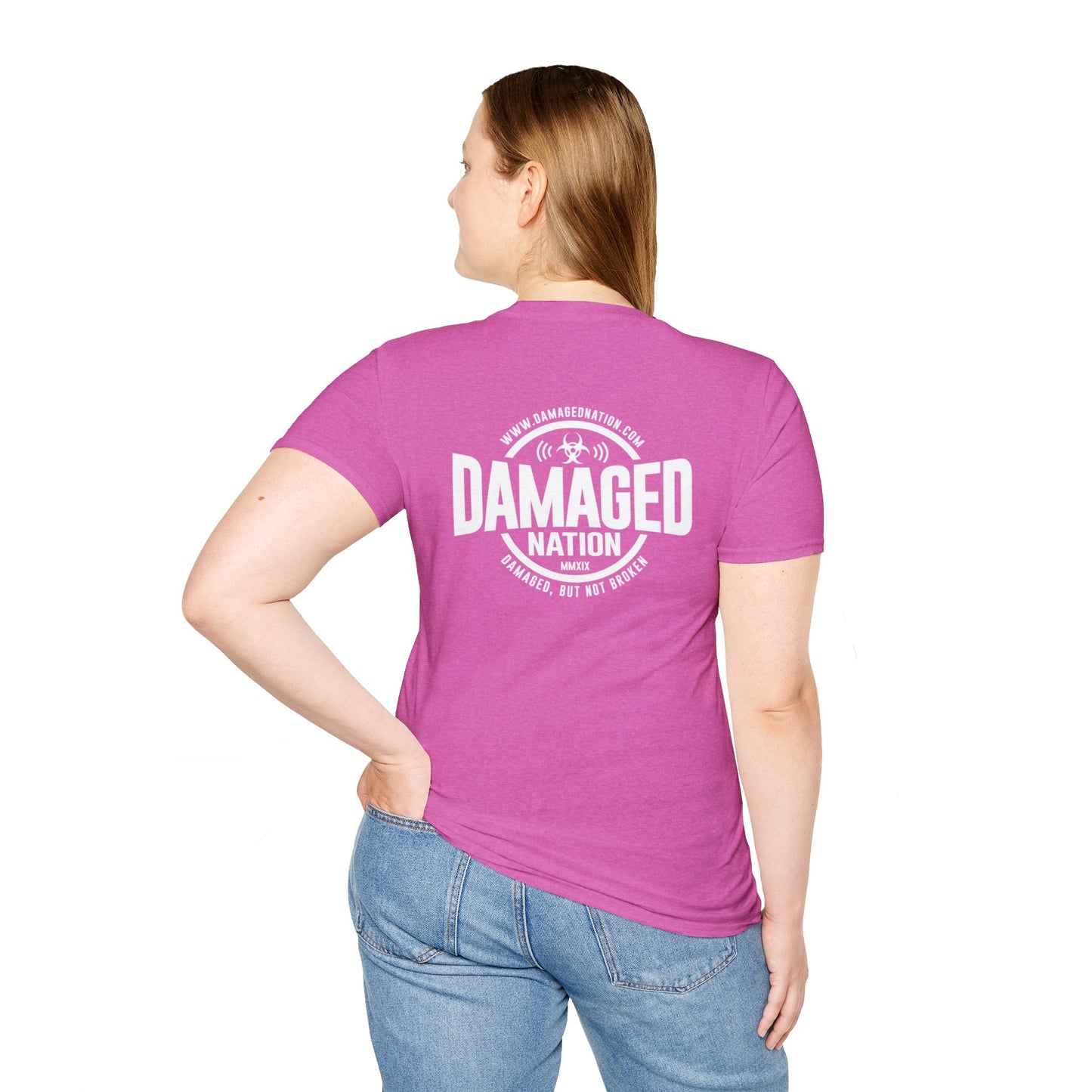 Damaged Nation Unisex Softstyle T-Shirt - Dark Color Options